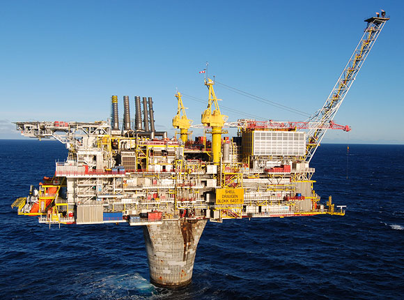 shell north sea draugen platforms